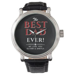 Montre Meilleur papa jamais une typographie noire moderne