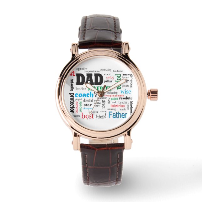 Montre Meilleur papa Word Cloud (Recto)