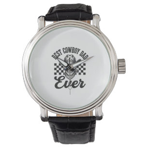 Montre Meilleur père cowboy crâne conception de chemise W