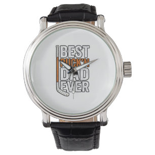 Montre Meilleur Père de Hockey Puck'n Papa Vector Design_