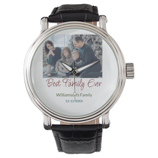 Montre Meilleure famille jamais ajouter nom de famille im (devant)