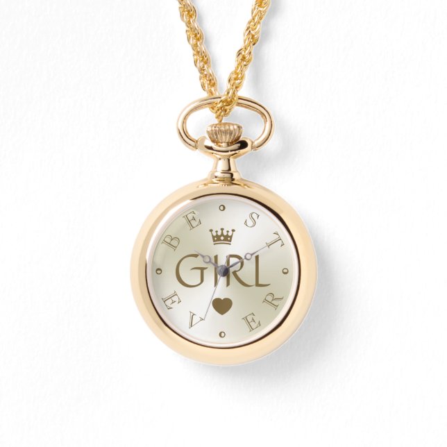 Montre MEILLEURE FILLE JAMAIS Gold Gradient (Recto)