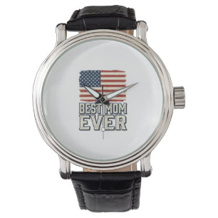 Montre Meilleure Maman Ever Vintage American Flag Concept