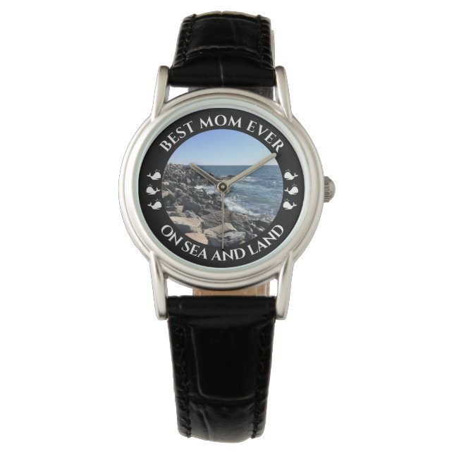 Montre Meilleure maman Océan Atlantique Vagues de la mer  (devant)