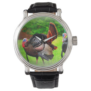 Montre Men's Watch, Turkey print watch, Cadeaux pour lui