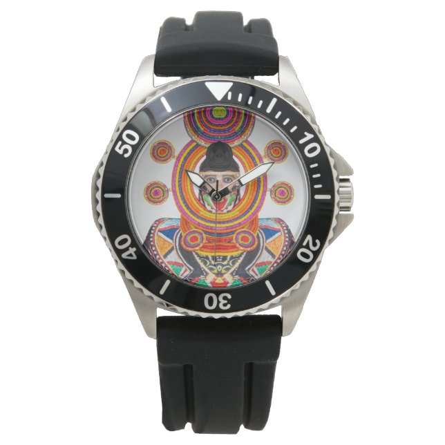 Montre MEN'S WATT Art par Davey AFRICANA SOLAR SYSTEM (devant)