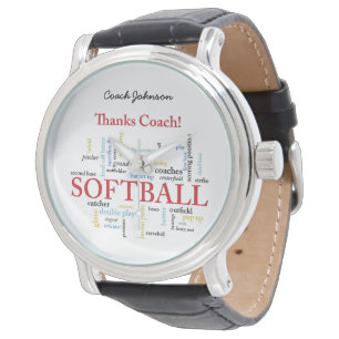 Montre Merci Les Mots De L'Entraîneur Softball Du Groupe,