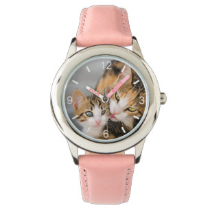 Montre Mère Chat aime mignonne Bébé Kitten Plaque photo