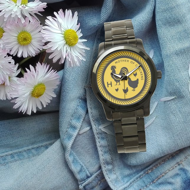 Montre Mère du Monogramme initial des poulets (Créateur téléchargé)