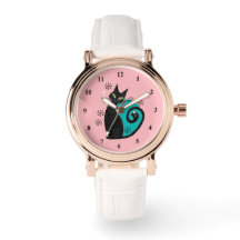 Mi-siècle moderne Chat atomique rose bleu rétro