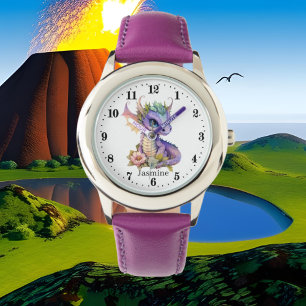 Montre mignon amoureux de dragon ajouter le nom