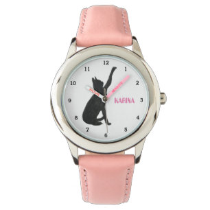 Montre Mignon Chat Noir Animal Fille Enfants