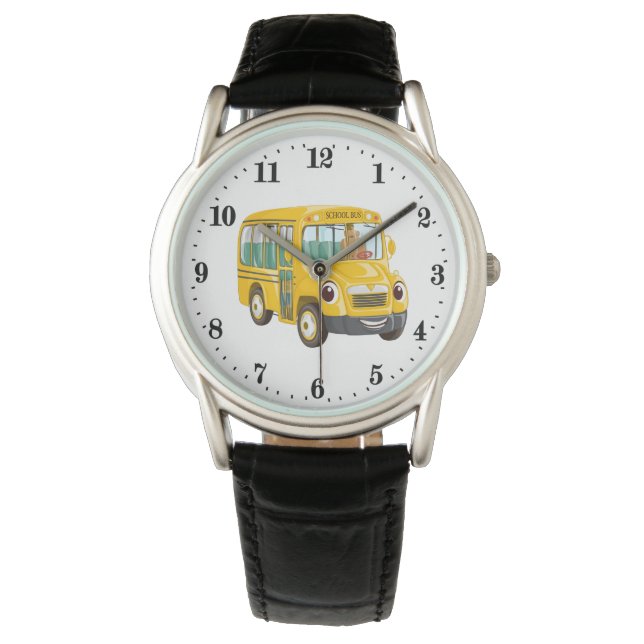 Montre mignon conducteur de bus scolaire ajouter du texte (devant)