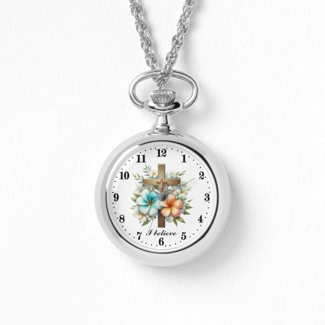 Montre Mignonne croix religieuse je crois (Recto)