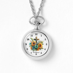 Montre Mignonne croix religieuse je crois