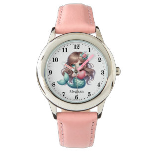 Montre Mignonne girls mermaid ajouter nom
