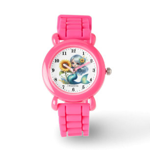 Montre Mignonne girls mermaid ajouter nom
