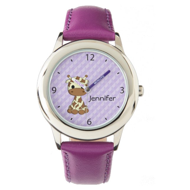 Montre Mignonne petite girafe kawaii nom de dessin animé  (devant)