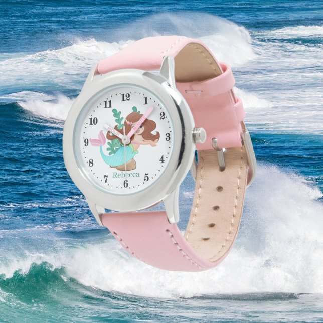 Montre mignonne plage sirène amoureux ajouter nom fille e (Créateur téléchargé)