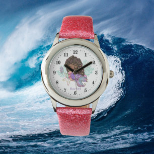 Montre mignonne sirène de plage ajouter nom imaginaire