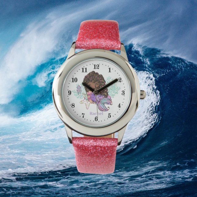 Montre mignonne sirène de plage ajouter nom imaginaire (Créateur téléchargé)