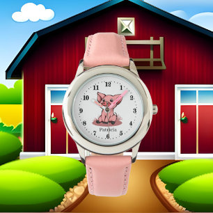 Montre mignonnes filles amantes cochon ajouter le nom