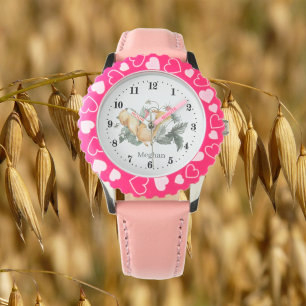 Montre mignonnes filles amoureux d'écureuil ajouter le no