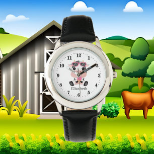 Montre mignonnes filles crème glacée vache amateurs ajout