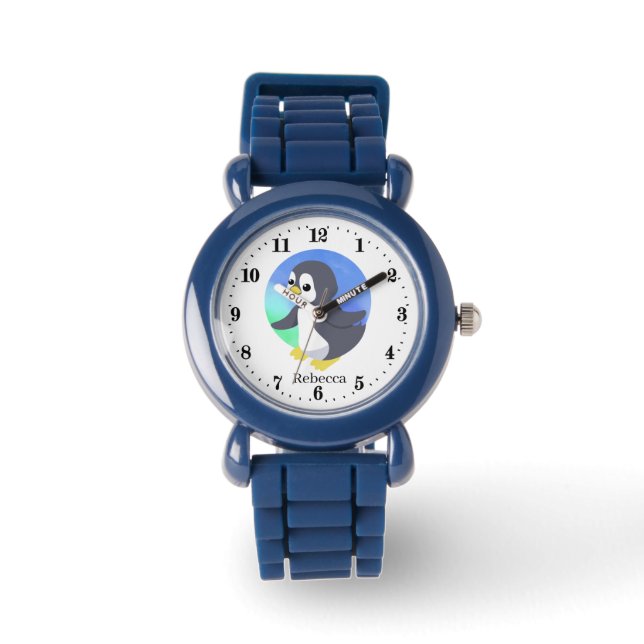 Montre mignons enfants pingouins unisex amants ajouter no (Recto)
