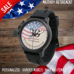 Montre Militaire Retraite US Drapeau Armée Marine Air For