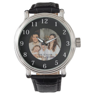 Montre Minimal et chic   Photo personnalisée et nom de fa