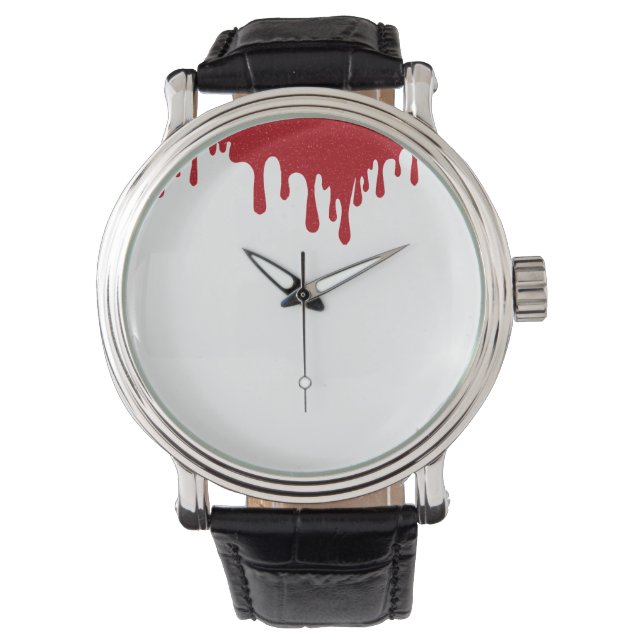 Montre Minimal Tomato Red Drip Custom Watch (devant)