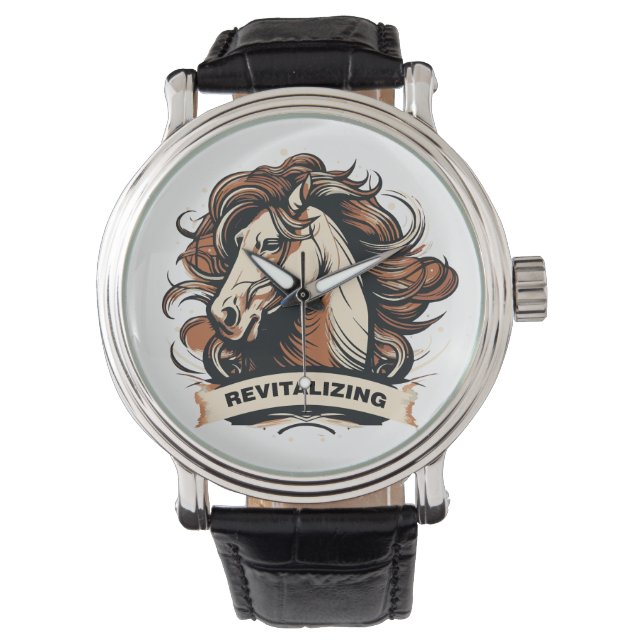 Montre minimalist drawing of a horse (devant)