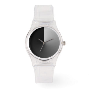 Montre Minimaliste clair avec cadran noir et gris clair