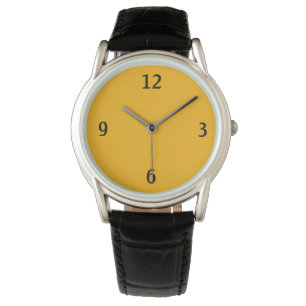 Montre  Minimaliste. Jaune chaud.