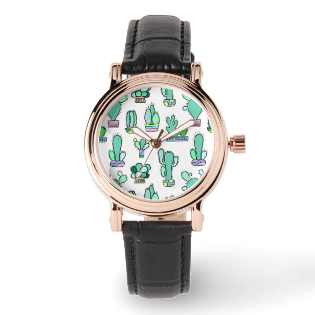 Montre Mint Green Cactus & Succulent Plant (Recto)