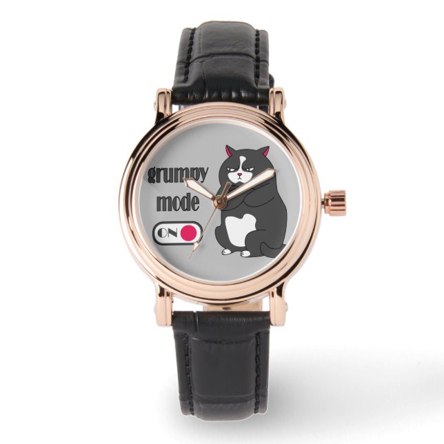 Montre Mode grumeux sur drôle de gros chat (Recto)