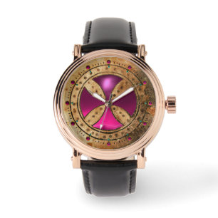 Montre MODÈLE ANTIQUE CROISER Fuchsia Gem rose
