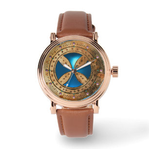 Montre MODÈLE ANTIQUE CROSS Blue Sapphire Gem