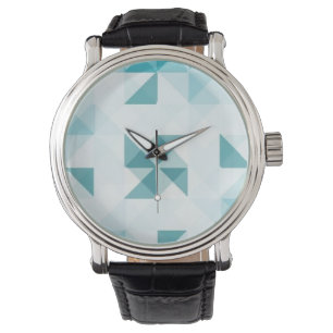 Montre Modèle Arrière - plan géométrique Abstrait bleu