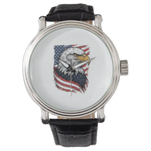 Montre Modèle de chemise patriotique vintage avec drapeau