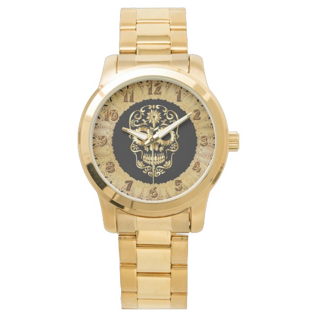Montre Modèle de crâne de sucre de crane or (devant)