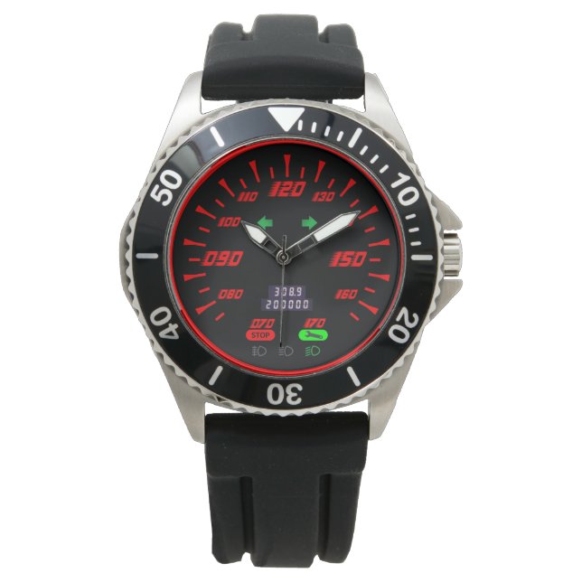 Montre modèle de sport speedometer style rouge (devant)