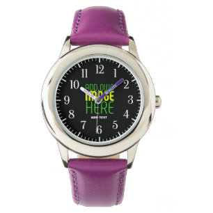 MONTRE MODÈLE DE TEXTE D'IMAGE NOIRE SIMPLE ET MODERNE