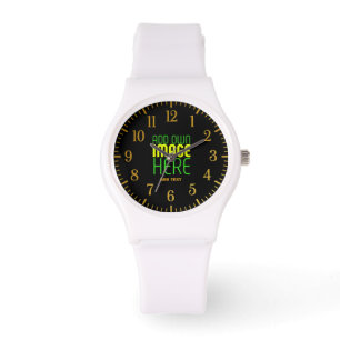 MONTRE MODÈLE DE TEXTE D'IMAGE NOIRE SIMPLE ET MODERNE