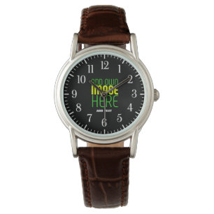 MONTRE MODÈLE DE TEXTE D'IMAGE NOIRE SIMPLE ET MODERNE