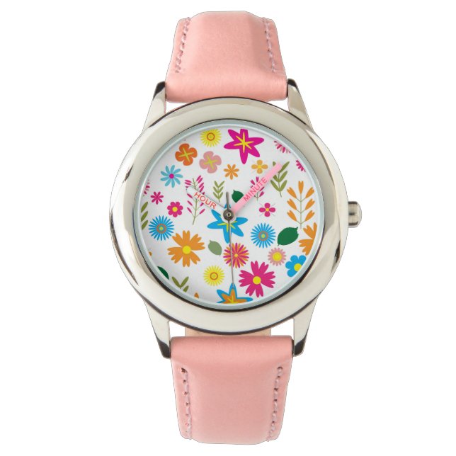 MONTRE MODÈLE FLORAL COLORÉ (devant)