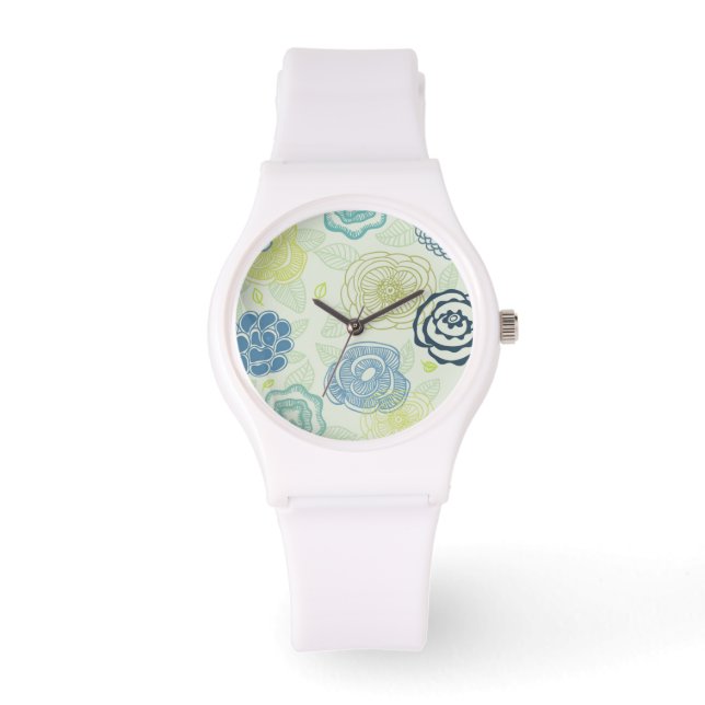 Montre Modèle floral élégant avec fleurs mignonnes (Recto)