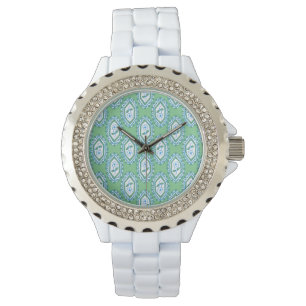 Montre Modèle floral Vintage de bord bleu chic