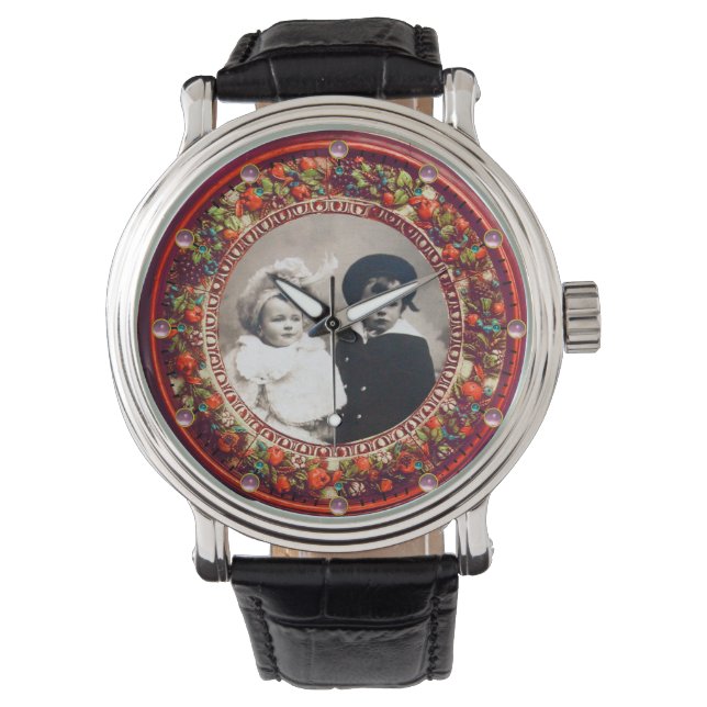 Montre Modèle photo FLORENTINE ROUGE FLORAL (devant)